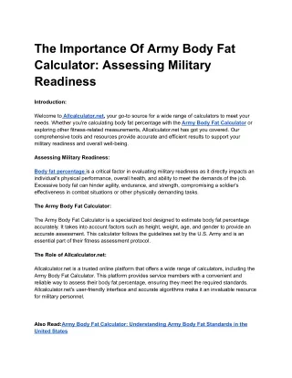 Title_ The Importance of Army Body Fat Calculator_ Assessing Military Readiness