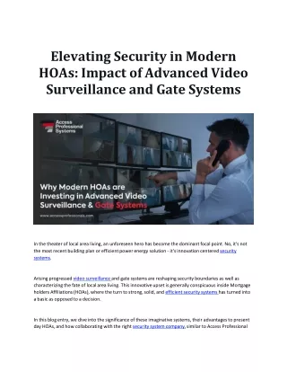 Elevating Security in Modern HOAs