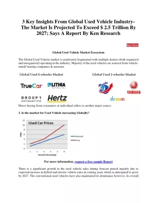 Global Used Vehicle Industry - Ken Research