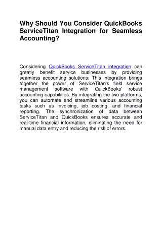 Why Should You Consider QuickBooks ServiceTitan Integration for Seamless Accounting