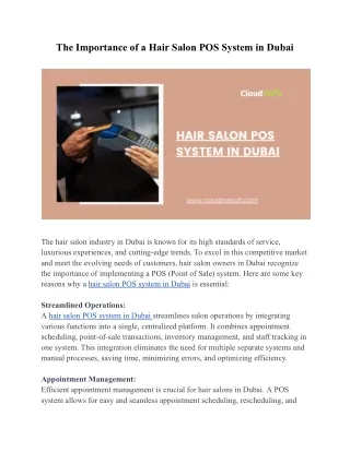 The Importance of a Hair Salon POS System in Dubai