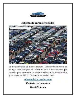 subasta de carros chocados