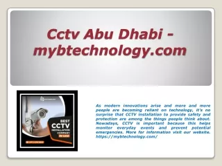Cctv Abu Dhabi - mybtechnology.com