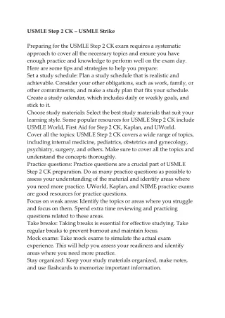 USMLE Step 2 CK