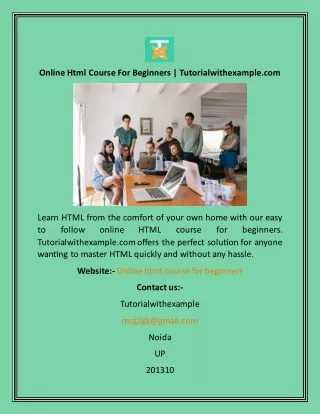 Online Html Course For Beginners  Tutorialwithexample.com