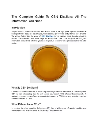 The Complete Guide To CBN Distillate_ All The Information You Need