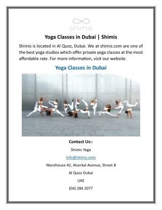 Yoga Classes in Dubai | Shimis