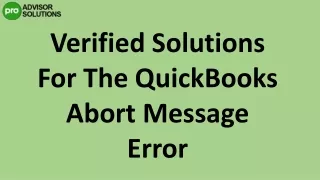 A Quick Way To Fix QuickBooks Abort Message