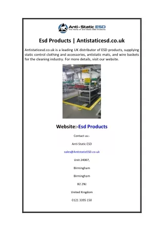 Esd Products  Antistaticesd.co.uk