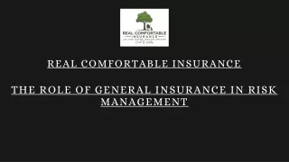 The Role of General Insurance in Risk Management