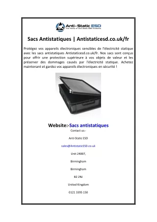 Sacs Antistatiques  Antistaticesd.co.uk fr