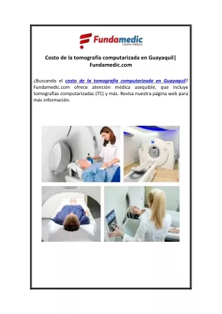 Costo de la tomografía computarizada en Guayaquil| Fundamedic.com