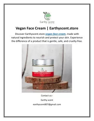 Vegan Face Cream Earthyscent.store