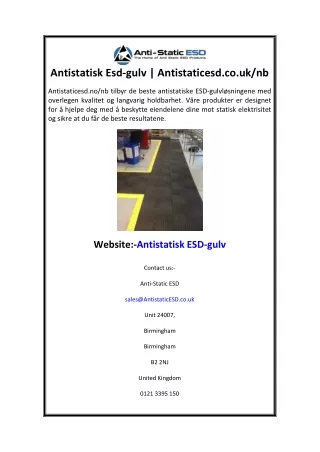 Antistatisk Esd-gulv Antistaticesd.co.uk nb