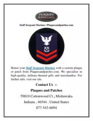 Staff Sergeant Marines  Plaquesandpatches