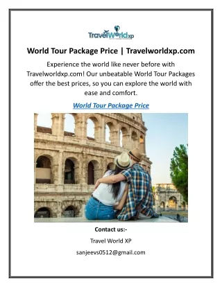 World Tour Package Price Travelworldxp.com