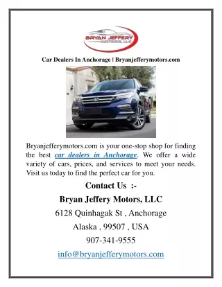 Car Dealers In Anchorage  Bryanjefferymotors