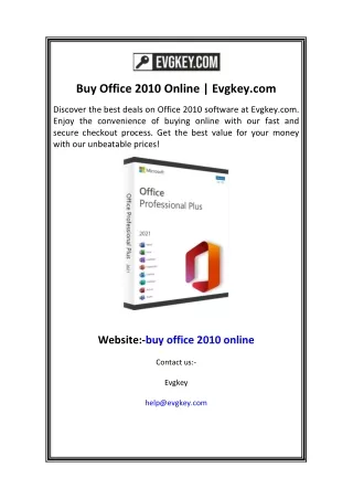 Buy Office 2010 Online  Evgkey.com