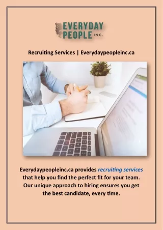 Recruiting Services | Everydaypeopleinc.ca