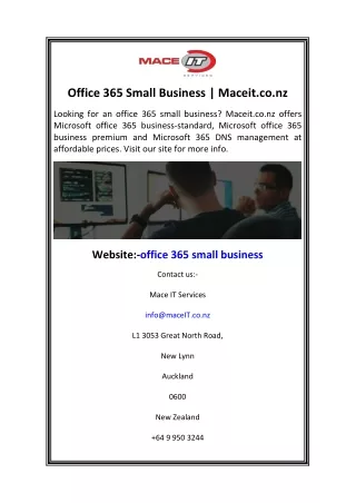 Office 365 Small Business Maceit.co.nz