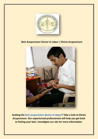 Best Acupressure Doctor in Jaipur | Divine Acupuncture