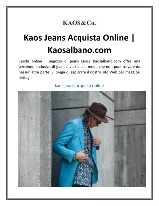 Kaos Jeans Acquista Online  Kaosalbano..