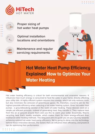 Hot Water Heat Pump Efficiency Explained - How To Optimize Your Water Heating