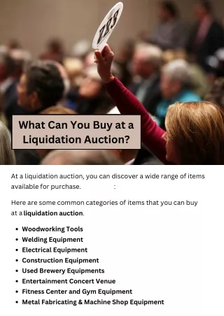 What Can You Buy at a Liquidation Auction?