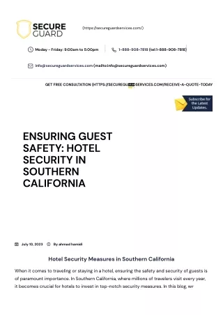 Ensuring Guest Safety_ Hotel Security in Southern California