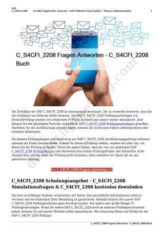 C_S4CFI_2208 Fragen Antworten - C_S4CFI_2208 Buch