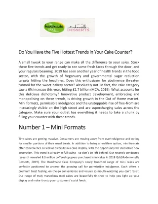 Do You Have the Five Hottest Trends in Your Cake Counter - The Handmade Cake Company