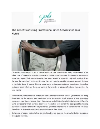 The Benefits of Using Professional Linen Services for Your Hotels - Petersfield Linen Services