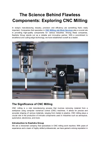 The Science Behind Flawless Components: Exploring CNC Milling