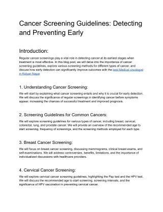 Cancer Screening Guidelines_ Detecting and Preventing Early