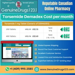 Torsemide Demadex Cost per month