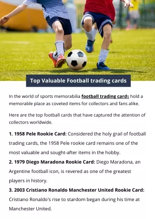 Top Valuable Football trading cards