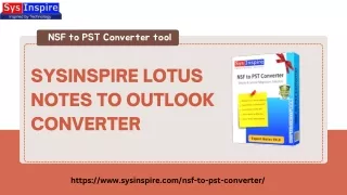 SysInspire Lotus Notes to Outlook Converter