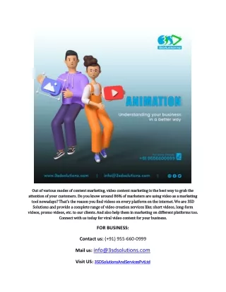 Best Video animation company in Cuttack