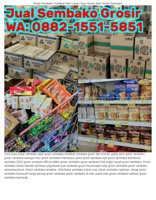 O882~I55I~585I (WA) Supplier Grosir Sembako Membuka Toko Grosir Sembako