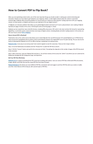 How to Convert PDF to Flip Book