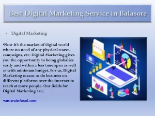 Best Digital Marketing in Balasore smiwa infoso