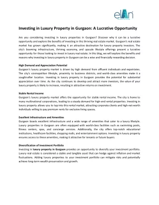 Investing in Luxury Property in Gurgaon_ A Lucrative Opportunity