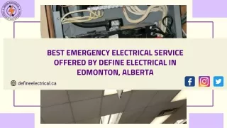 Best Emergency Electrical Service Offered by Define Electrical in Edmonton