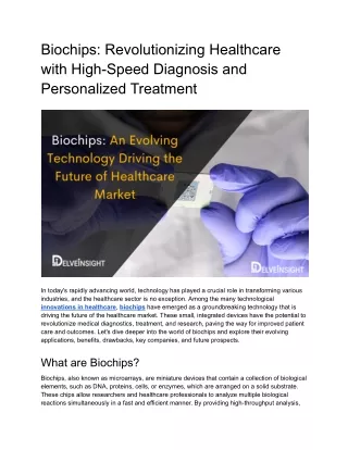 Biochips_ An Evolving Technology Driving the Future of Healthcare Market