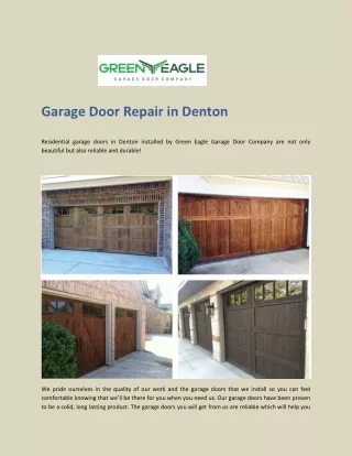 Garage Door Repair in Denton