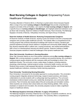 Best Nursing Colleges in Gujarat_ Empowering Future Healthcare Professionals