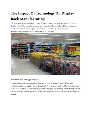 The Impact Of Technology On Display Rack Manufacturing