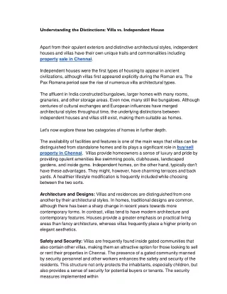 Understanding the Distinctions_ Villa vs. Independent House