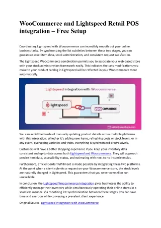 lightspeed and woocommerce itnegration