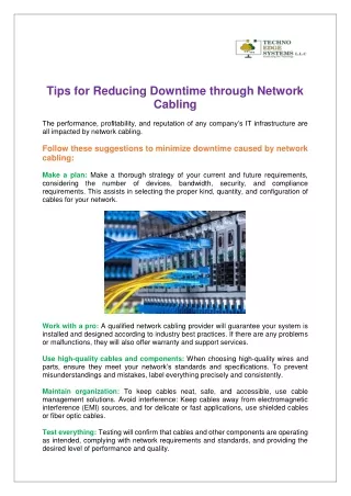 Tips for Reducing Downtime through Network Cabling (1)